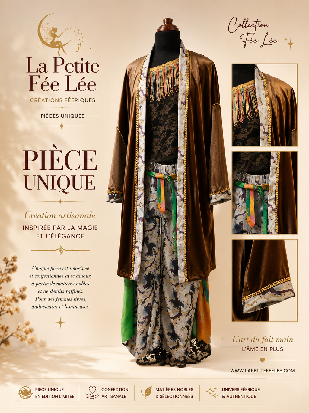 Kimono barbare et pantalon droit cravate